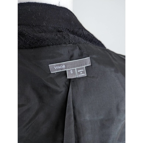 Vince Black Asymmetric Texture Cotton Open Front Cardigan Jacket Size Small - Picture 5 of 5